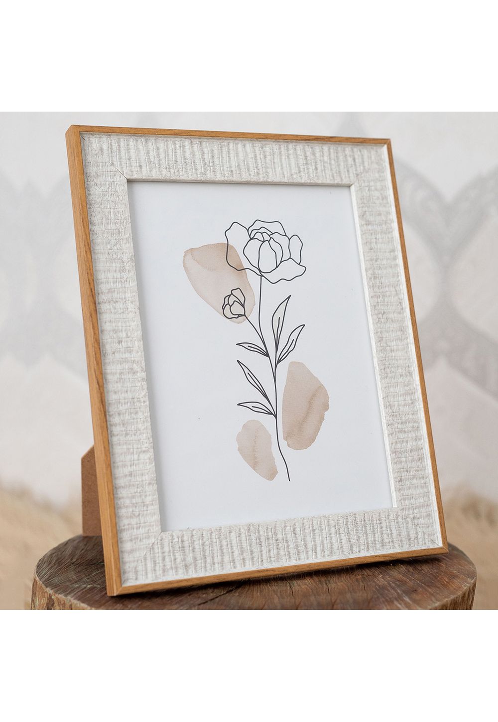 Porta‑Retrato Madeira Off‑White 15×21 – Estilo Neutro e Elegância Natural