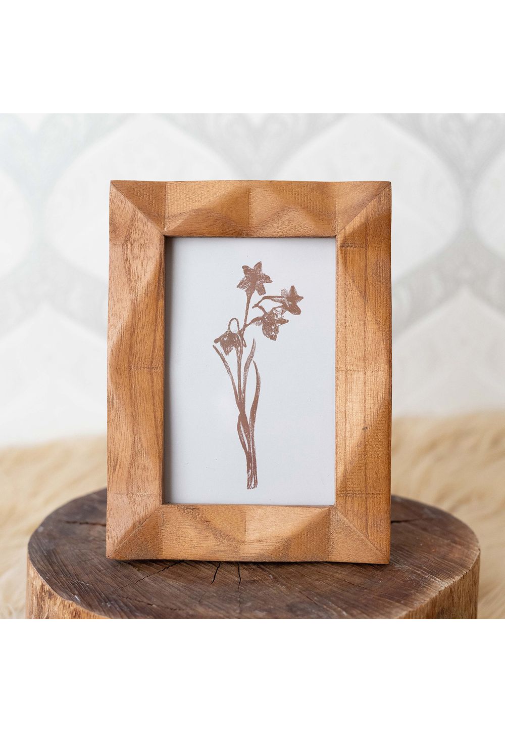 Porta‑Retrato Madeira & Vidro 10x15– Elegância Natural com Transparência