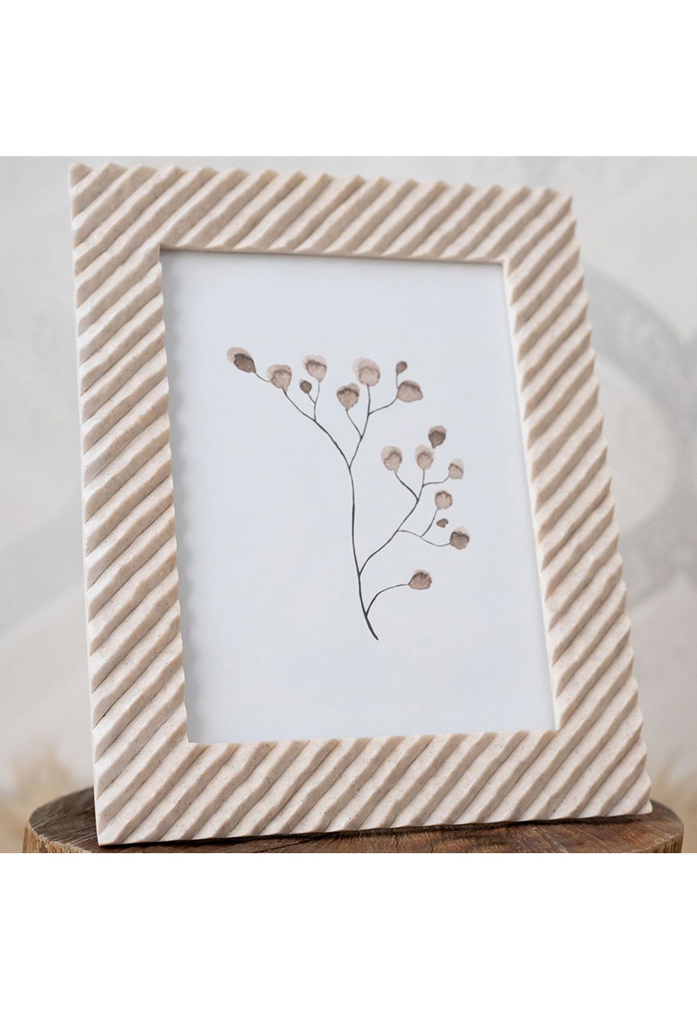 Porta-Retrato em Polirresina Cru 10×15 – Estilo Natural e Sofisticação